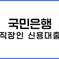 국민은행 직장인 신용대출 금리, 서류 상세 안내