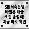 SBI저축은행 바빌론 대출 총정리: 조건, 금리, 한도, 신청방법