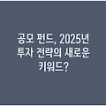 공모 펀드, 2025년 투자 전략의 새로운 키워드?