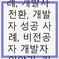 성공적인 개발자 경력 전환 사례, 비전공자 개발자 이야기로 보는 커리어 성장의 비결