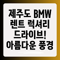 제주도 BMW 렌트: 럭셔리 드라이브와 아름다운 풍경의 완벽한 조화를 경험하세요!