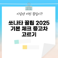 2025년 초보자를 위한 쏘나타중고차 구입 꿀팁 5가지