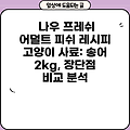 나우 프레쉬 어덜트 피쉬 레시피 고양이 사료: 송어 2kg, 장단점 비교 분석