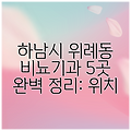 하남시 위례동 비뇨기과 5곳 완벽 정리: 위치