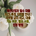 개인사업자 일수 대출 조건| 특정 지역별 안내 | 지역별 금리 비교, 대출 가능 여부, 필요 서류, 신청 방법