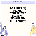 담터 마테차 1g 100개입: 프리미엄 브랜드 비교 분석 - 당신에게 맞는 최고의 선택은?