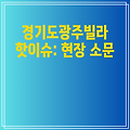 경기도광주빌라 핫이슈: 현장 소문