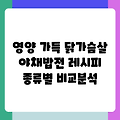 영양 가득 닭가슴살 야채밥전 레시피 종류별 비교분석