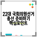 22대 국회의원선거 총선 준비하기 핵심포인트