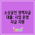 소상공인 정책자금 대출: 사업 운영 자금 지원