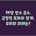 해양 탄소 흡수, 긍정적 효과와 한계, 우리의 미래는?