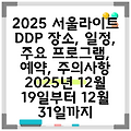 2025 서울라이트 DDP 장소, 일정, 주요 프로그램, 예약, 주의사항 2025년 12월 19일부터 12월 31일까지