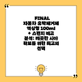 FINAL 자동차 유막제거제 액상형 100ml + 스펀지 비교 분석: 깨끗한 시야 확보를 위한 최고의 선택