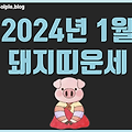 돼지띠운세 2024년 1월 휴식과 새로운시작