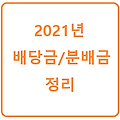 2021년 배당금(분배금) 정리