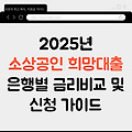 2025년 소상공인 희망대출플러스, 은행별 금리 비교 및 신청 가이드