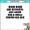 초경량 휴대용 삼륜 전기자전거: 48V 480W 파워 & 60km 주행거리 비교 분석