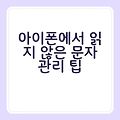 아이폰에서 읽지 않은 문자 관리 팁