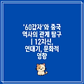 '60갑자'와 중국 역사의 관계 탐구 | 12지신, 연대기, 문화적 영향