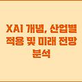 XAI 개념, 산업별 적용 및 미래 전망 분석