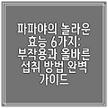 파파야의 놀라운 효능 6가지: 부작용과 올바른 섭취 방법 완벽 가이드