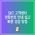 SKT 고객센터 전화번호 안내 쉽고 빠른 상담 방법