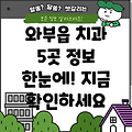 남양주시 와부읍 치과 5곳 정보 확인