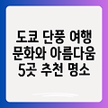 도쿄 가을 여행, 단풍과 문화의 완벽한 조화! 놓칠 수 없는 5곳 추천