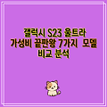 갤럭시 S23 울트라 가성비 끝판왕 7가지  모델 비교 분석