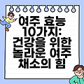 여주 효능 10가지: 건강을 위한 놀라운 여주 채소의 힘