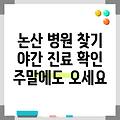 논산시청 휴일 병원 찾기|야간진료 병원|공휴일 문여는 곳 |주말 여는 곳