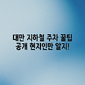 대만 지하철역 주차장, 현지인이 알려주는 꿀팁!