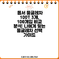 동서 둥굴레차 100T 3개, 100개입 비교 분석: 나에게 맞는 둥굴레차 선택 가이드
