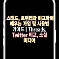 스레드, 트위터와 비교하며 배우는 가입 및 사용법 가이드 | Threads, Twitter 비교, 소셜 미디어