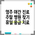 경상북도 영주시 하망동 휴일 병원 찾기|야간진료 병원|공휴일 문여는 곳 |주말 여는 곳