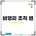 비영리 조직 법