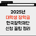2025년 대학생 장학금, 한국장학재단 신청 꿀팁 정리