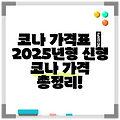 코나 가격표 | 2025년형 신형 코나 가격 총정리!
