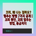 코피, 왜 나는 걸까요? 멈추는 방법 7가지 공개 | 코피 원인, 코피 멈추는 방법, 응급처치