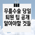 무릎 관절내시경 수술 당일 퇴원, 당신이 알아야 할 모든 것