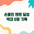 손흥민 프리미어리그 텐텐 달성, 역대 5명 기록