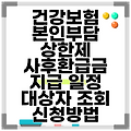 건강보험 본인부담 상한제 사후환급금 지급 일정 대상자 조회 신청방법