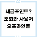 세금포인트 조회와 사용방법(오프라인몰)
