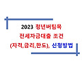 2023 청년버팀목 전세자금대출 조건(자격,금리,한도), 신청방법
