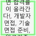 주니어 개발자 기술 면접, 이렇게 준비하면 합격률이 올라간다! 개발자 면접 완벽 가이드