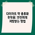 다이어트 약 종류와 부작용: 안전하게 처방받는 방법