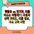 휘발유 vs 전기차, 리콜 이슈는 어떻게? | 자동차 선택 가이드, 리콜 정보, 주요 고려 사항