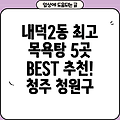 청주시 청원구 내덕2동 추천 목욕탕 BEST 5