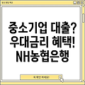 NH농협은행 한금우대론: 중소기업 대출 우대금리 혜택 총정리