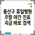 서울특별시 용산구 후암동 휴일 병원 찾기|야간진료 병원|공휴일 문여는 곳 |주말 여는 곳
